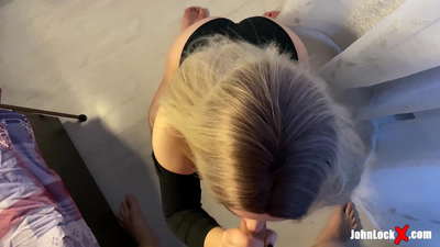 Rūdmatainais sūc loceklis un fucking up, Getting Cum on Her Ass